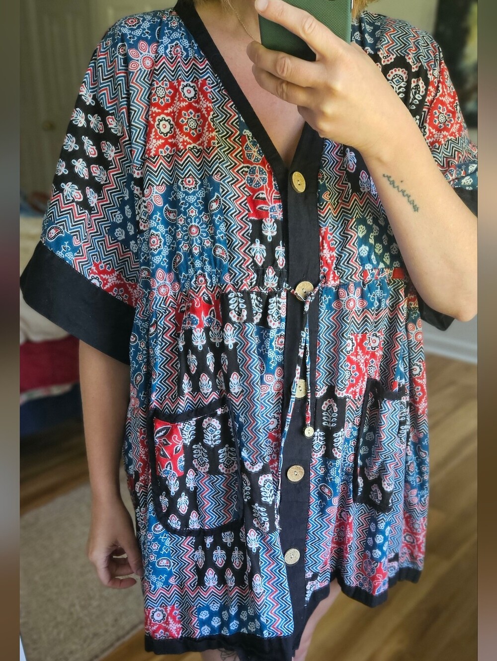 Cotton Multi-Print Boho Top